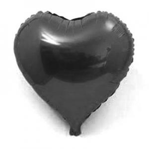 Siyah Kalp Folyo Balon 18 inç