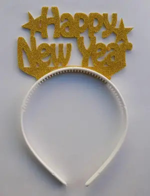 Happy New Year Eva Taç Gold 10 adet