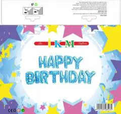 Happy Birthday Balon Seti Mavi Puan