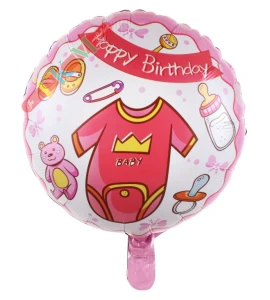 18 İNC YUVARLAK BABY PEMBE RENK FOLYO BALON