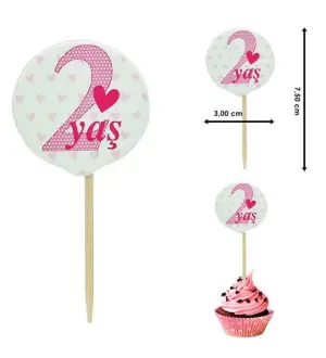 2 Yaş Muffin Kürdan 10 pk (Pembe)