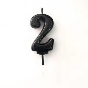 2 Yaş Siyah Rakam Mum 10 Adet