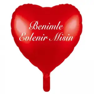 Benimle Evlenir Misin Kalp Folyo Balon