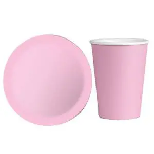 Pembe Tabak ve Bardak Set