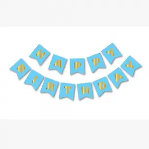 Happy Birthday Banner Mavi-Gold