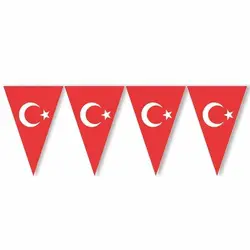 Türk Bayrak Üçgen Flama 2 mt.