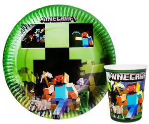 Minecraft Tabak + Bardak Set