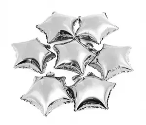 10 İnç Yıldız Folyo Balon (Gümüş) 25 cm 50 Adet