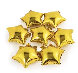 10 İnç Yıldız Folyo Balon (Gold) 25 cm 50 Adet