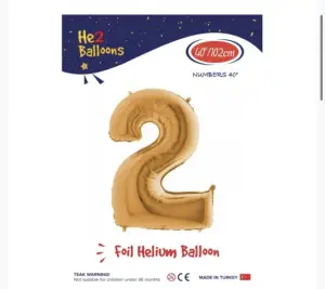 2 Rakam Folyo Balon Gold (100x70 cm)