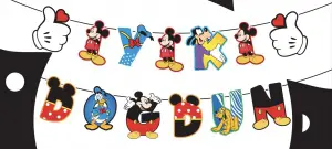 Mickey Mouse Uzar Yazı Figürlü
