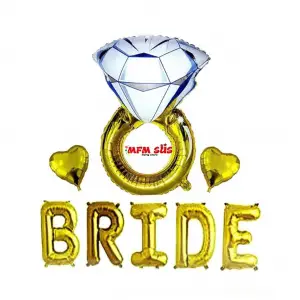 Bride Yüzük Folyo Balon Set Gold