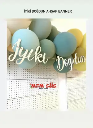 Ahşap İyiki Doğdun Banner Yazı 