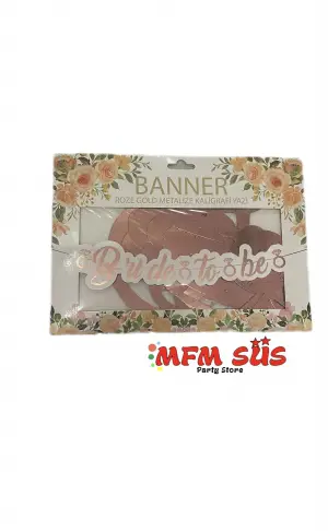 Bride To Be Kaligrafik Banner Rose Gold 