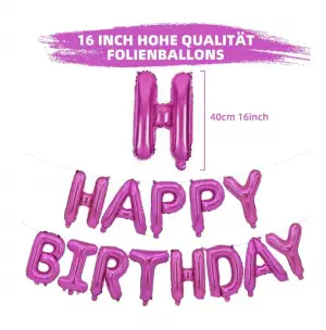 Happy Birthday Set Folyo Balon Pembe