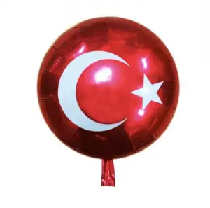 18 İNC YUVARLAK TÜRK BAYRAĞI FOLYO BALON