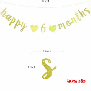 Happy 6 Months Eva Yazı Gold 