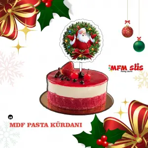 Noel Baba Ahşap Pasta Süs