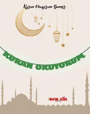 Kuran Okuyorum Eva Banner Yeşil 