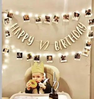 Happy 1/2 Birthday Ahşap Banner 