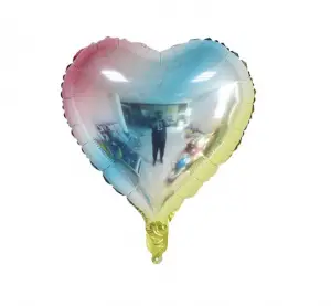 18 İnç Kalp Gökkuşağı Renk Folyo Balon Dökme 