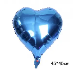 18 İnç Kalp Mavi Renk Folyo Balon Dökme 