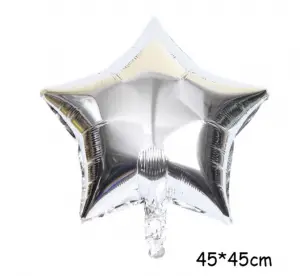 18 İnç Yıldız Gümüş Renk Folyo Balon Dökme 