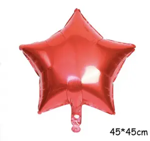 18 İnç Yıldız Kırmızı Renk Folyo Balon Dökme 