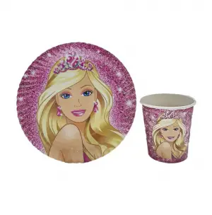 Barbie Tabak ve Bardak Set 8’li