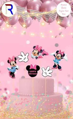 Minnie Mouse Pasta Üstü Figür Set 10 pk.