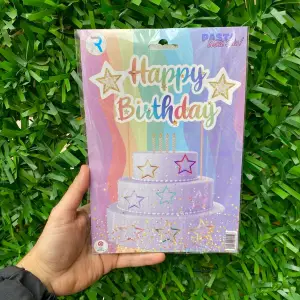 Happy Birthday Pasta Üstü Banner Gökkuşağı 