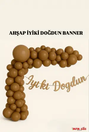 Ahşap İyiki Doğdun Banner Yazı 