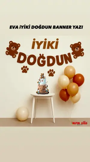 Ayıcık İyiki Doğdun Eva Banner 