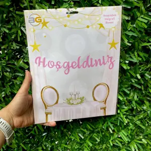 Hoşgeldiniz Kaligrafik Banner Pembe