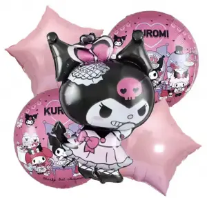 Kuromi Set Folyo Balon Siyah-Pembe