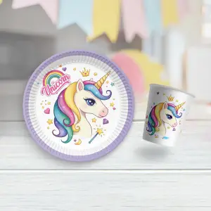 Unicorn Tabak ve Bardak Set