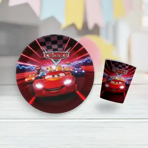 Cars Tabak ve Bardak 8'li