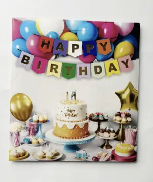 Happy Birthday Varak Yaldızlı Lüx Banner Makaron