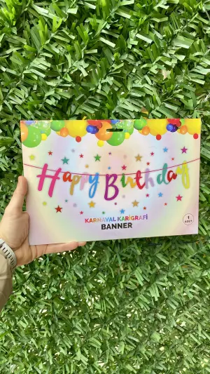 Happy Bırthday Gökkuşağı Kaligrafik Banner