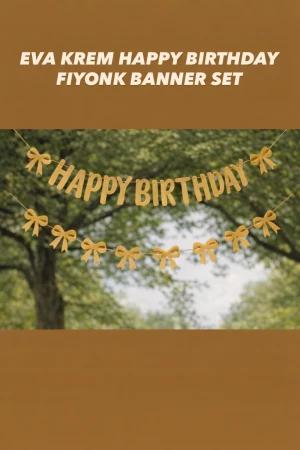 Eva Karamel Happy Bırthday Fiyonk Set