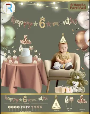 Happy 6 Months Parti Set Retro 5 PAKET 