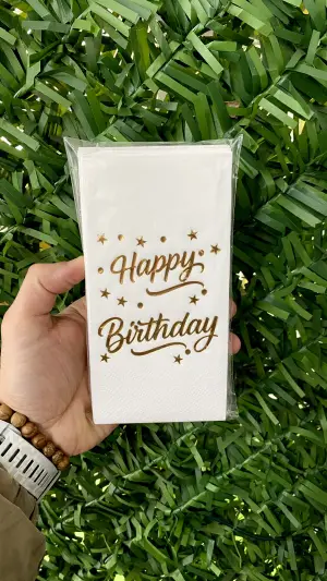 Happy Bırthday Yaldız Peçete 12’li 10 PAKET 2 MODEL 