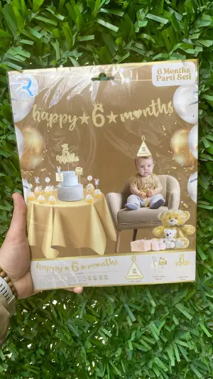 Happy 6 Months Parti Set Gold 5 PAKET 
