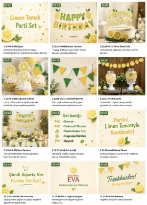 Limon Temalı Parti Set Kutu