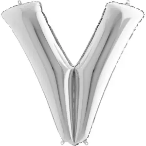 V - Harf Folyo Balon Gümüş (100 cm)