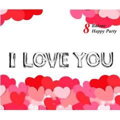 I LOVE YOU Gümüş Folyo Set Balon