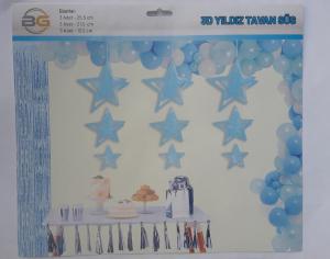 3D Yıldız 9'lu (Mavi)