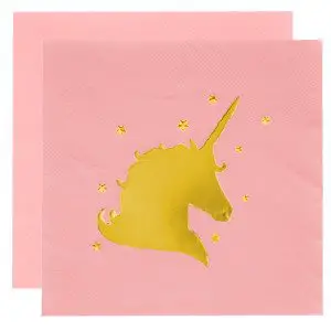 Unicorn Yaldızlı Pembe-Gold Peçete