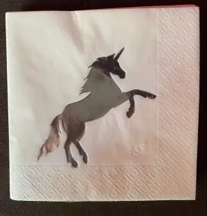 Unicorn At Desenli Varak Peçete Gümüş