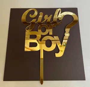 Girl Or Boy Pleksi Yazı Gold